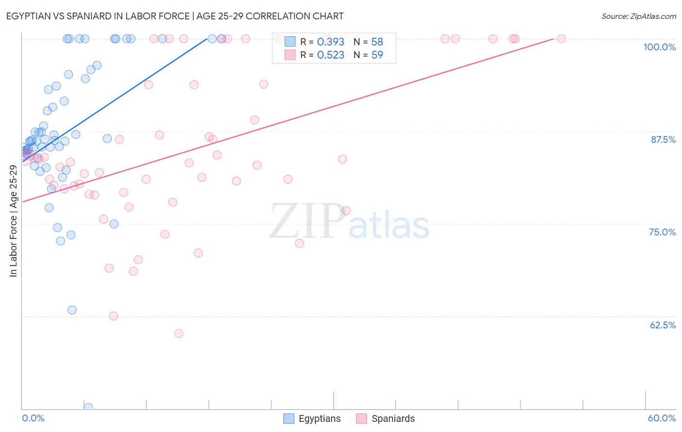 Egyptian vs Spaniard In Labor Force | Age 25-29
