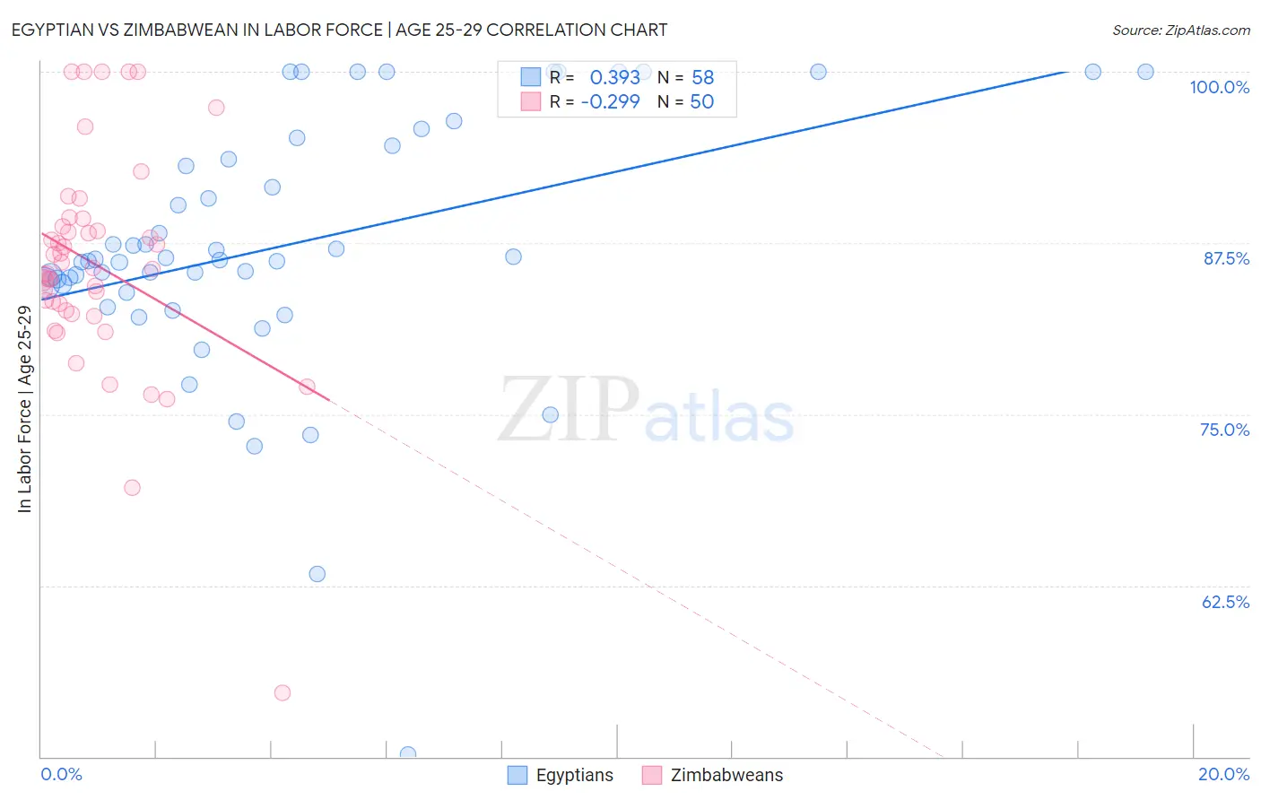 Egyptian vs Zimbabwean In Labor Force | Age 25-29