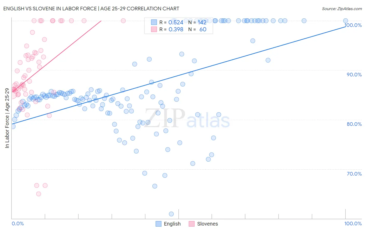 English vs Slovene In Labor Force | Age 25-29