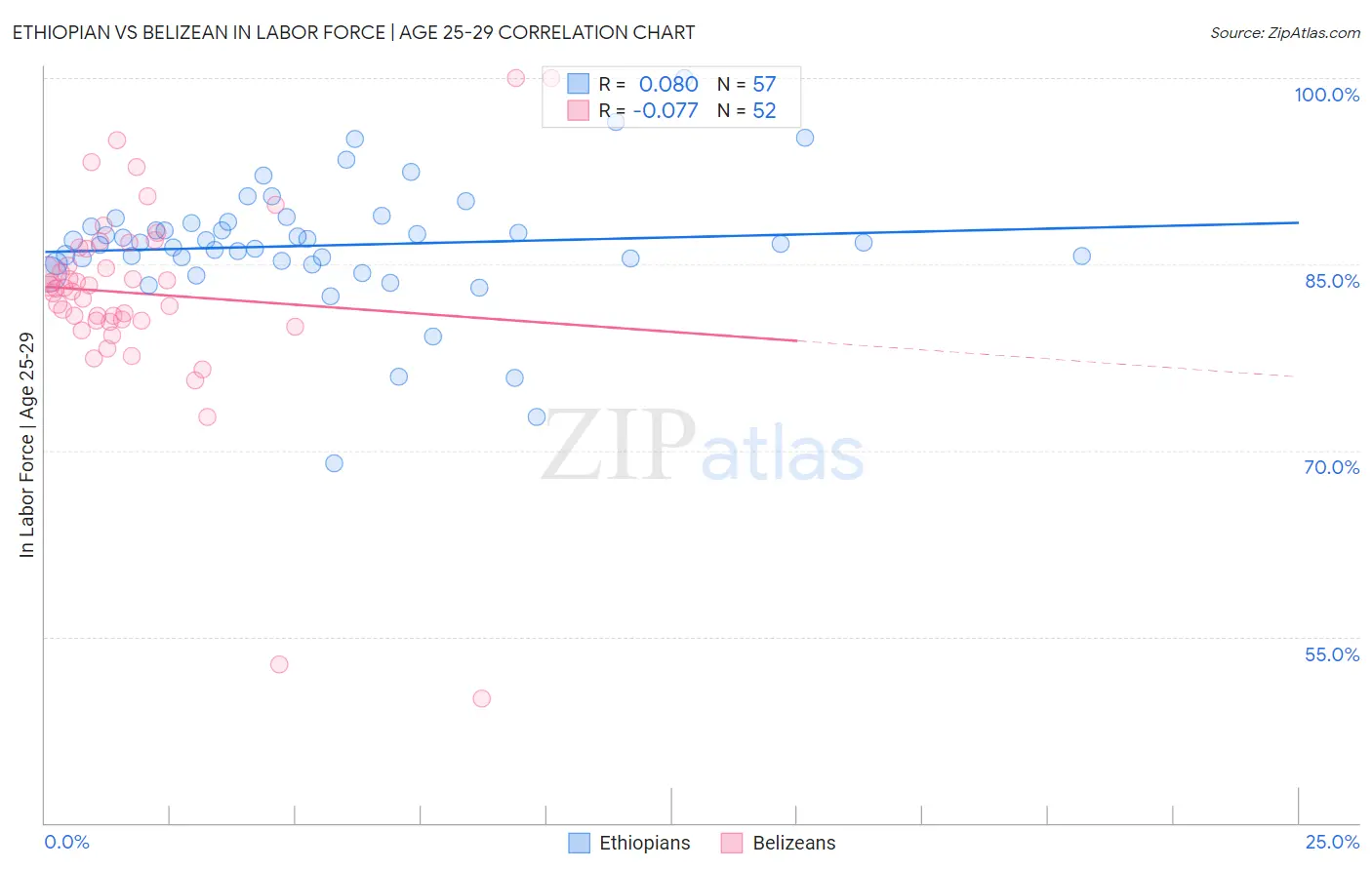 Ethiopian vs Belizean In Labor Force | Age 25-29