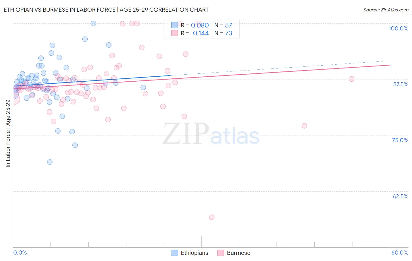 Ethiopian vs Burmese In Labor Force | Age 25-29