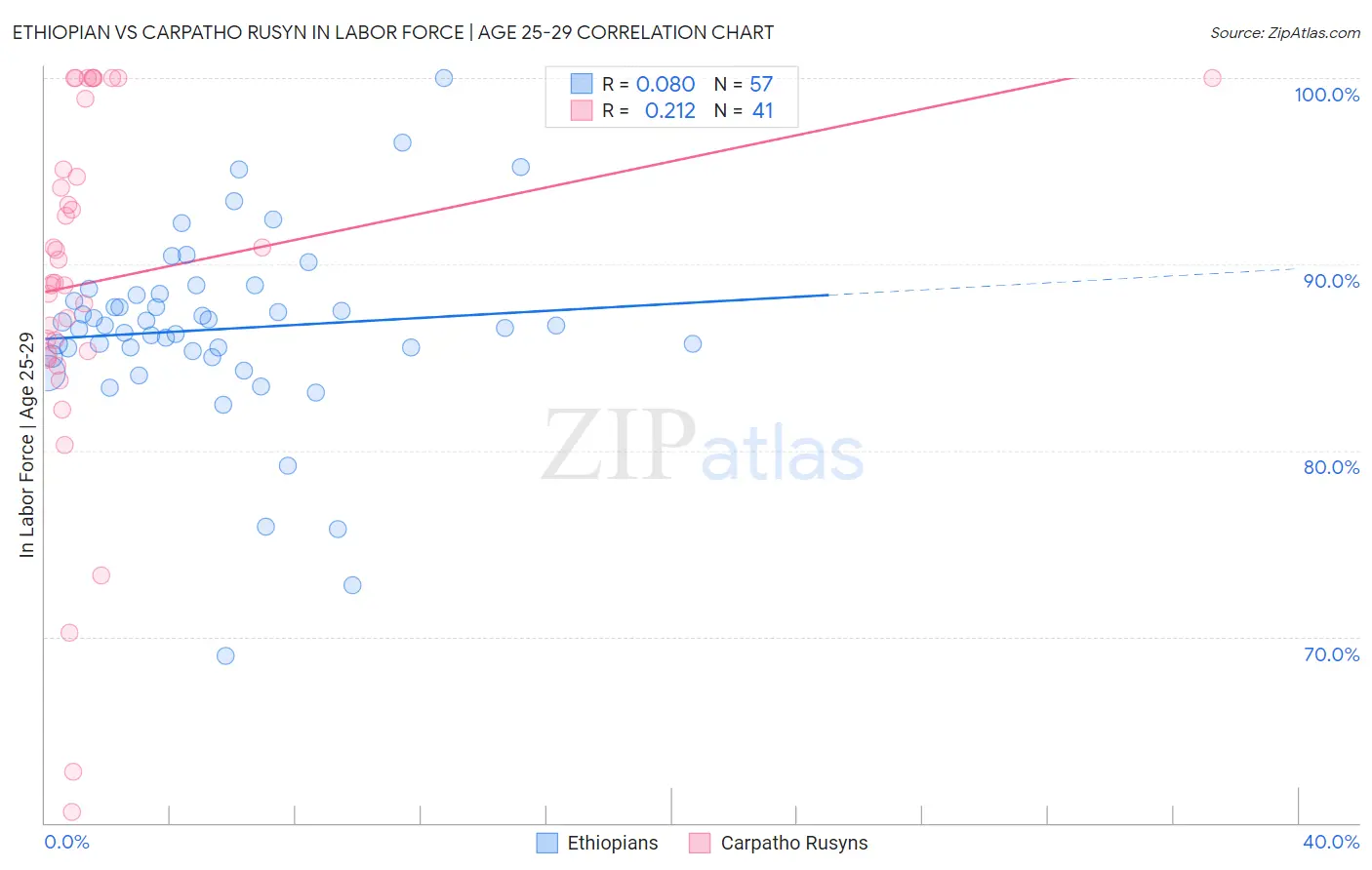 Ethiopian vs Carpatho Rusyn In Labor Force | Age 25-29