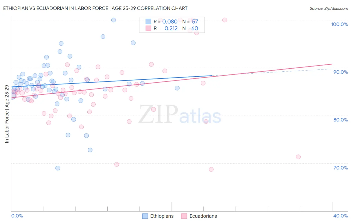 Ethiopian vs Ecuadorian In Labor Force | Age 25-29