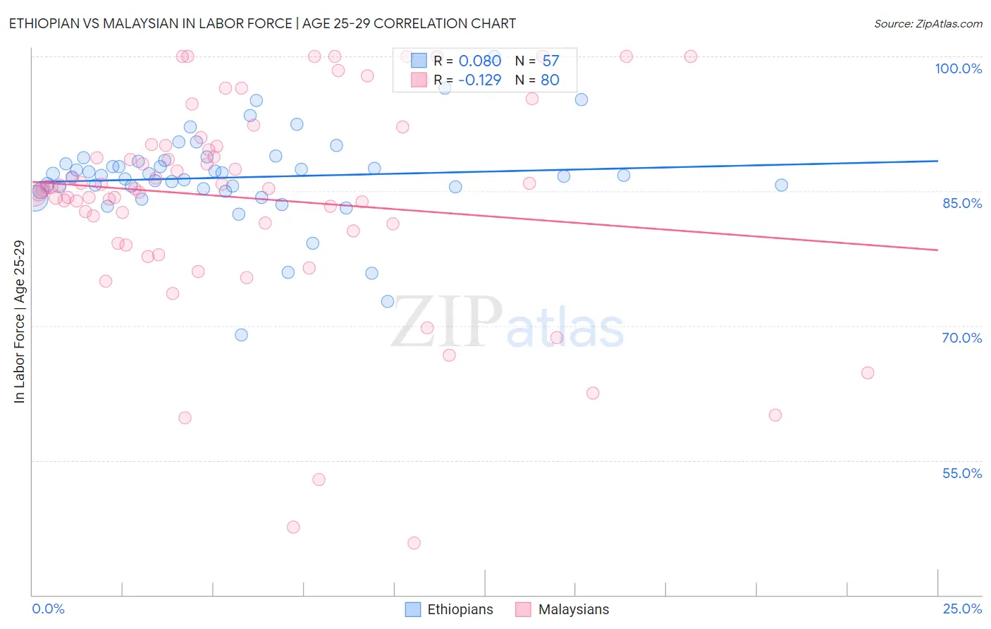 Ethiopian vs Malaysian In Labor Force | Age 25-29