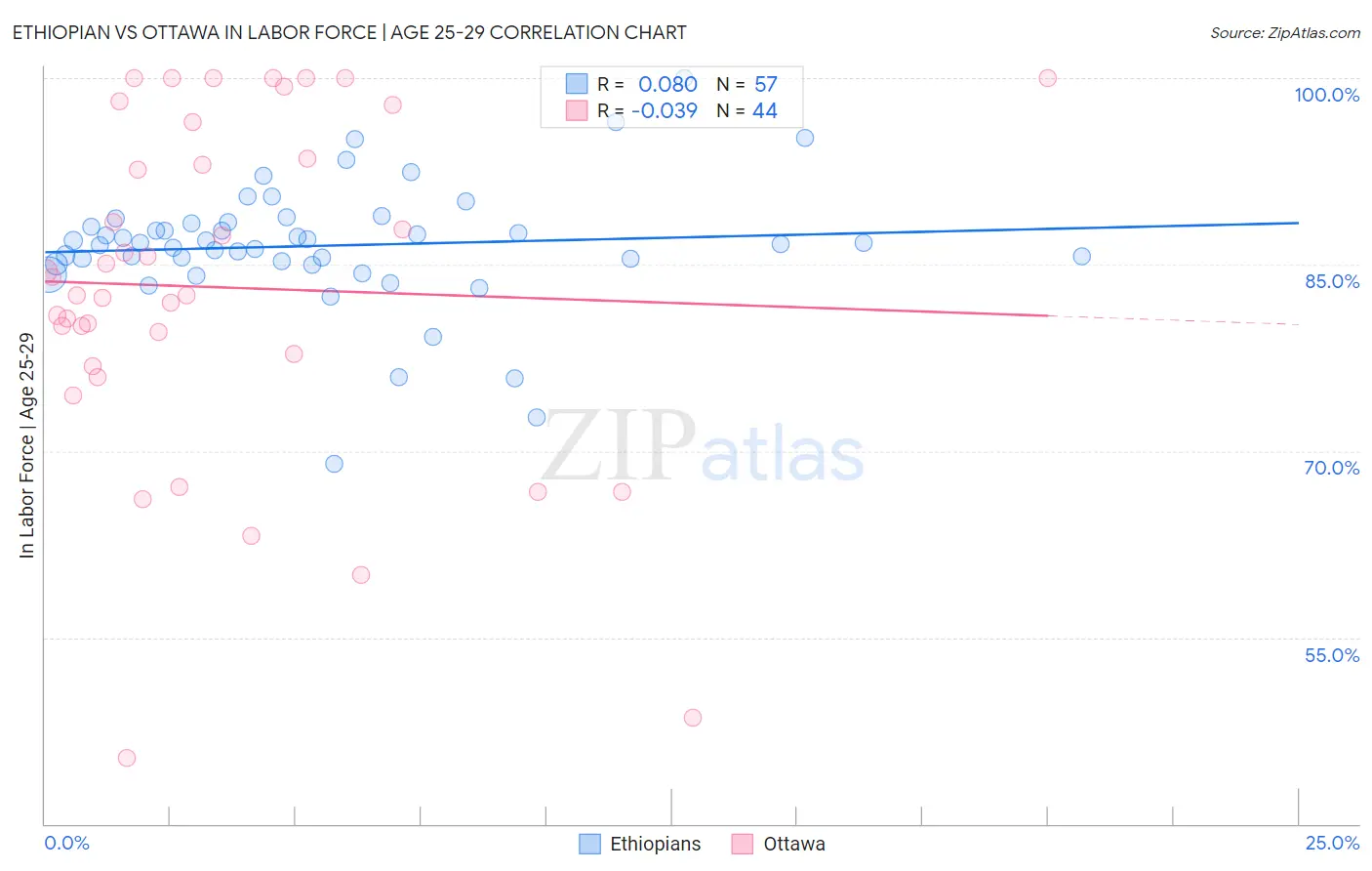 Ethiopian vs Ottawa In Labor Force | Age 25-29