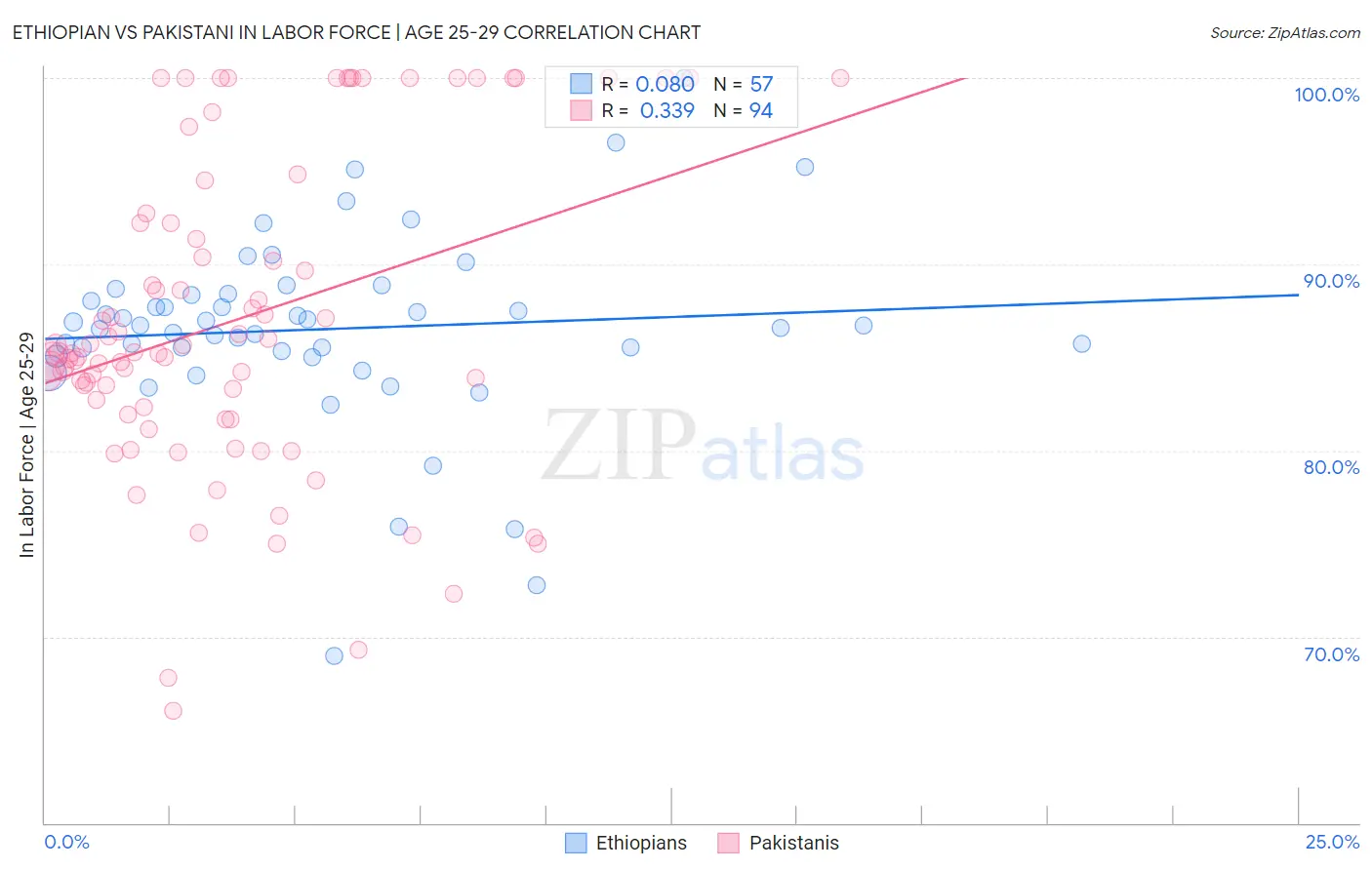 Ethiopian vs Pakistani In Labor Force | Age 25-29