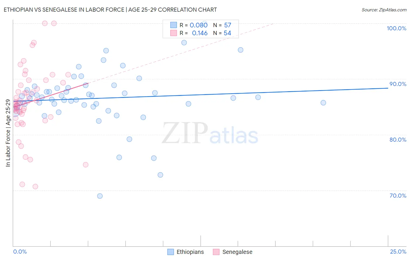 Ethiopian vs Senegalese In Labor Force | Age 25-29