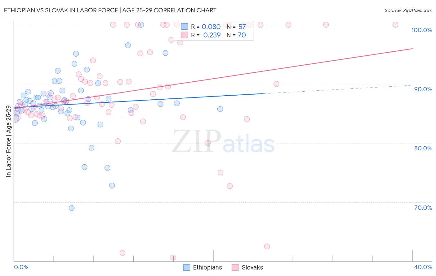 Ethiopian vs Slovak In Labor Force | Age 25-29
