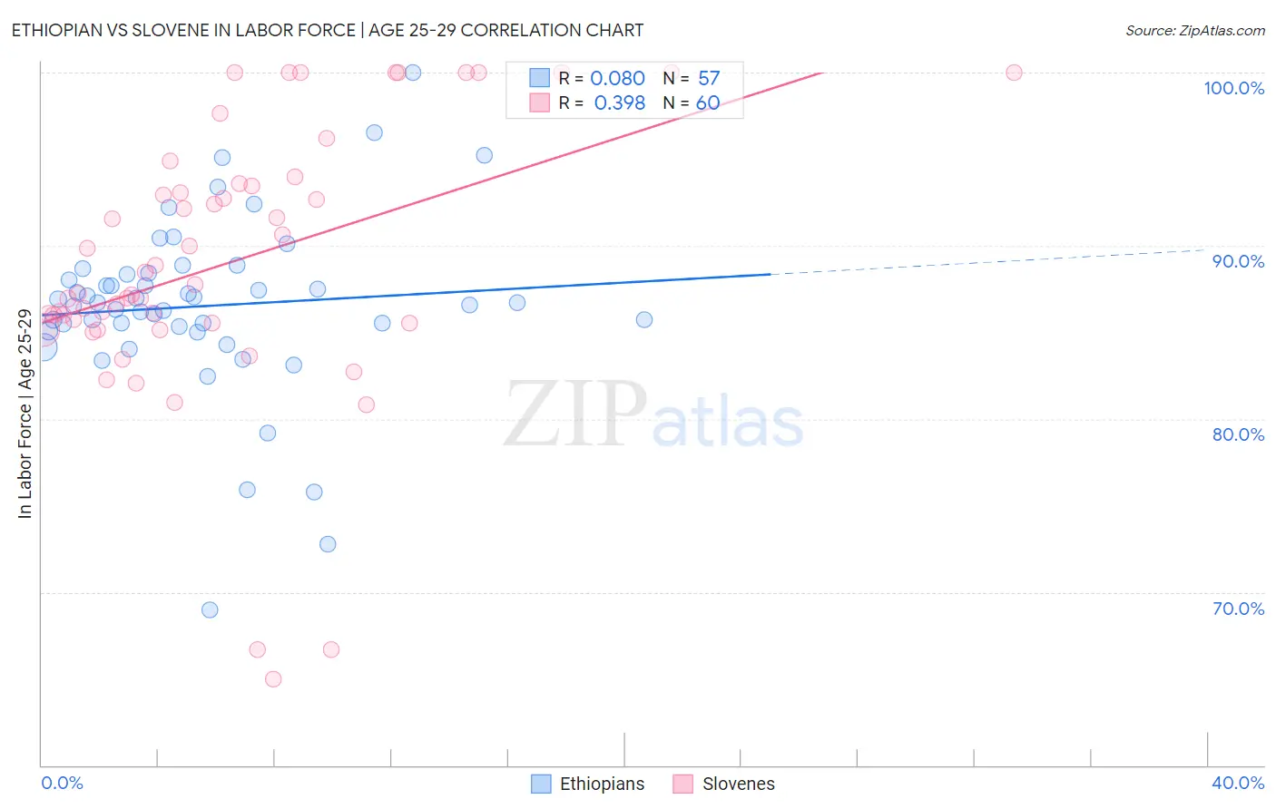 Ethiopian vs Slovene In Labor Force | Age 25-29