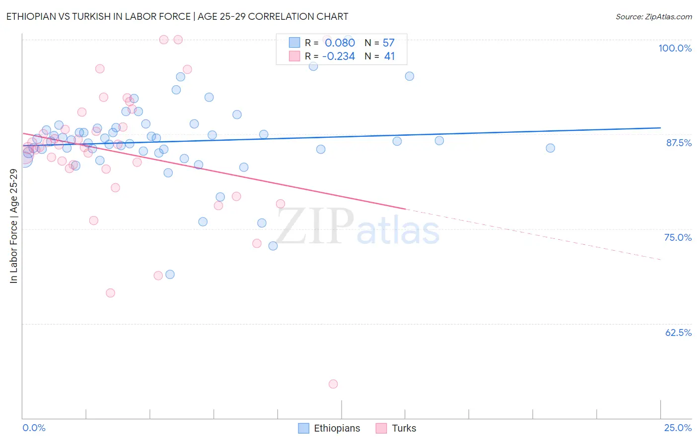 Ethiopian vs Turkish In Labor Force | Age 25-29
