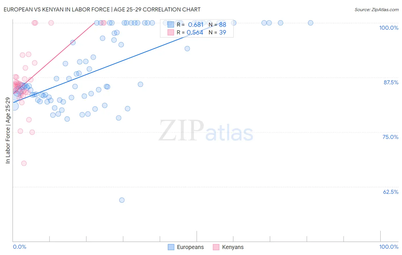 European vs Kenyan In Labor Force | Age 25-29