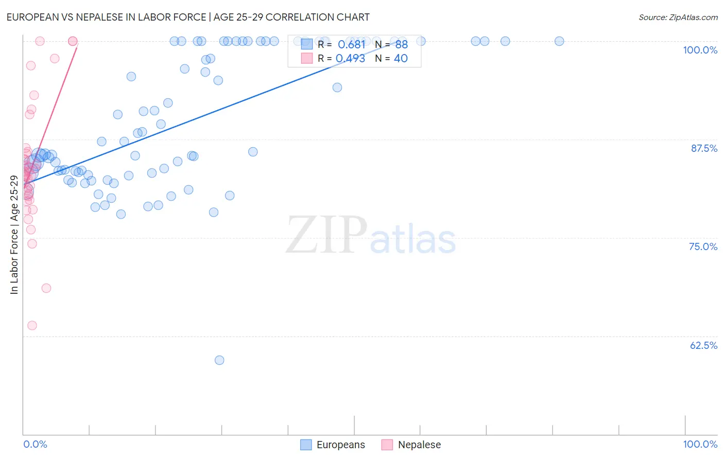 European vs Nepalese In Labor Force | Age 25-29