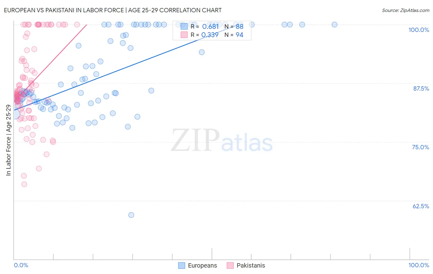 European vs Pakistani In Labor Force | Age 25-29