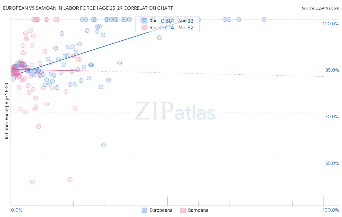 European vs Samoan In Labor Force | Age 25-29