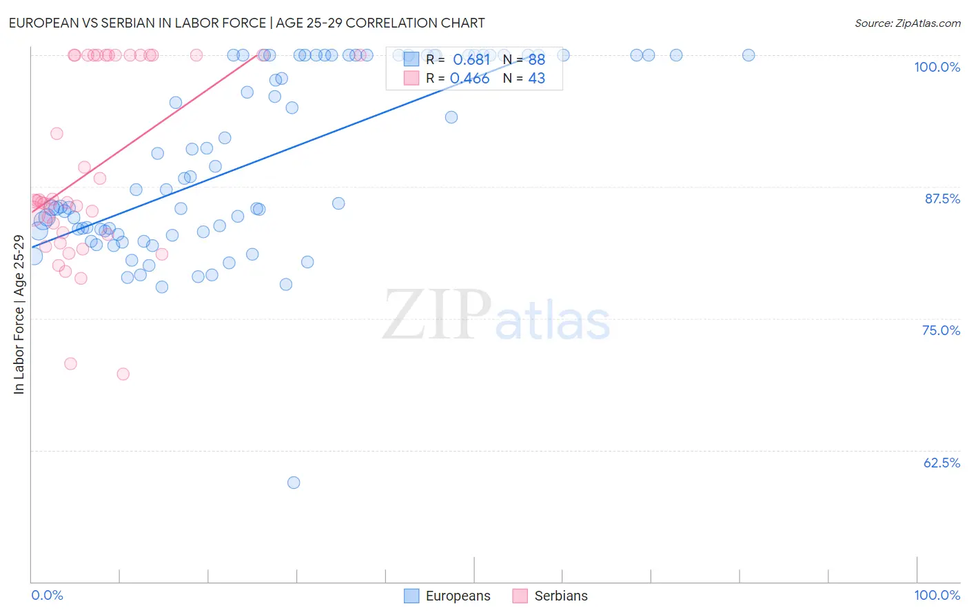 European vs Serbian In Labor Force | Age 25-29
