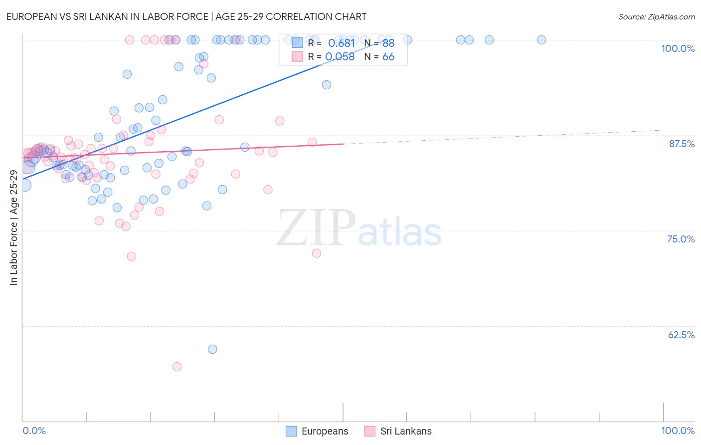 European vs Sri Lankan In Labor Force | Age 25-29