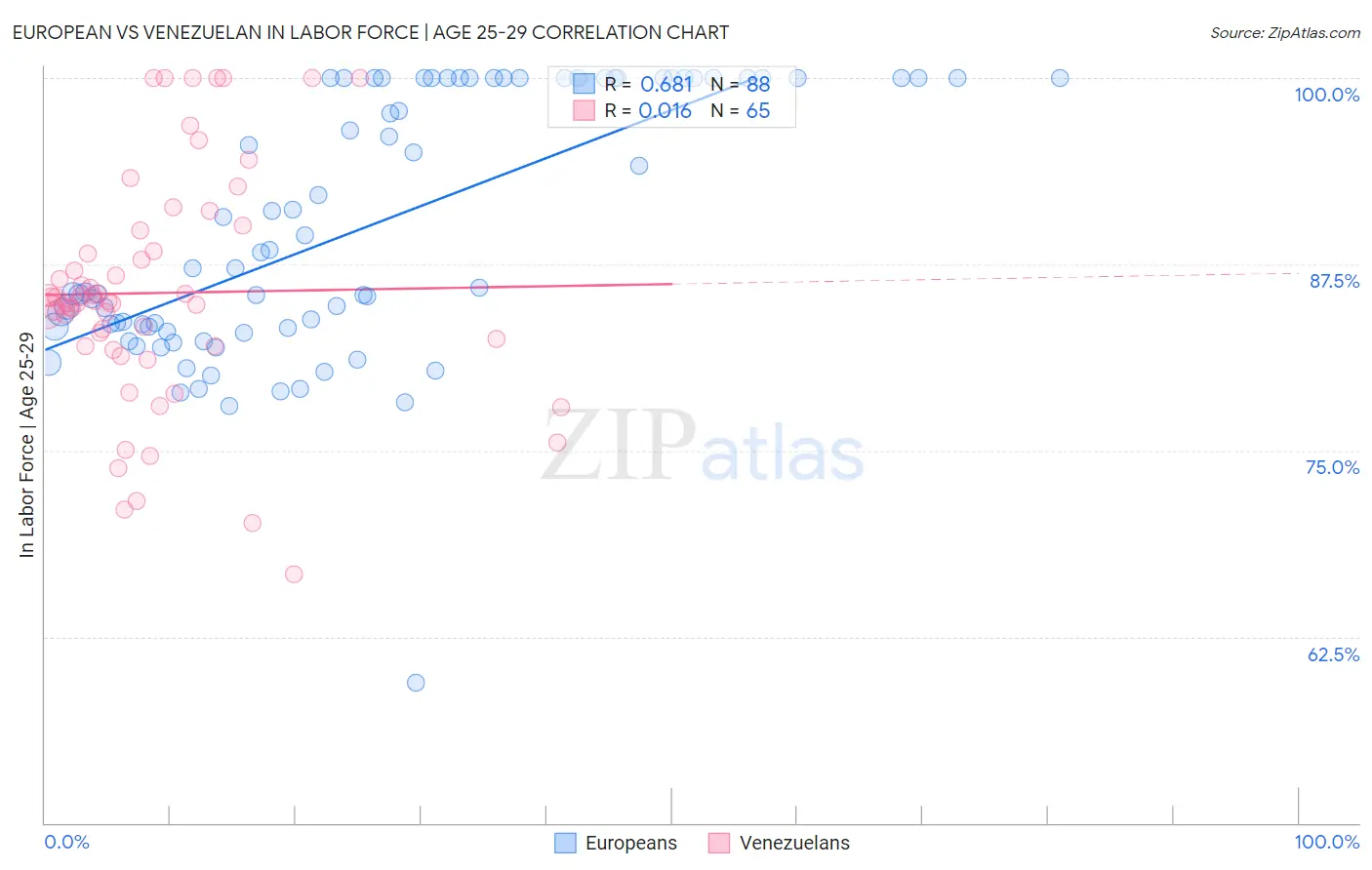 European vs Venezuelan In Labor Force | Age 25-29