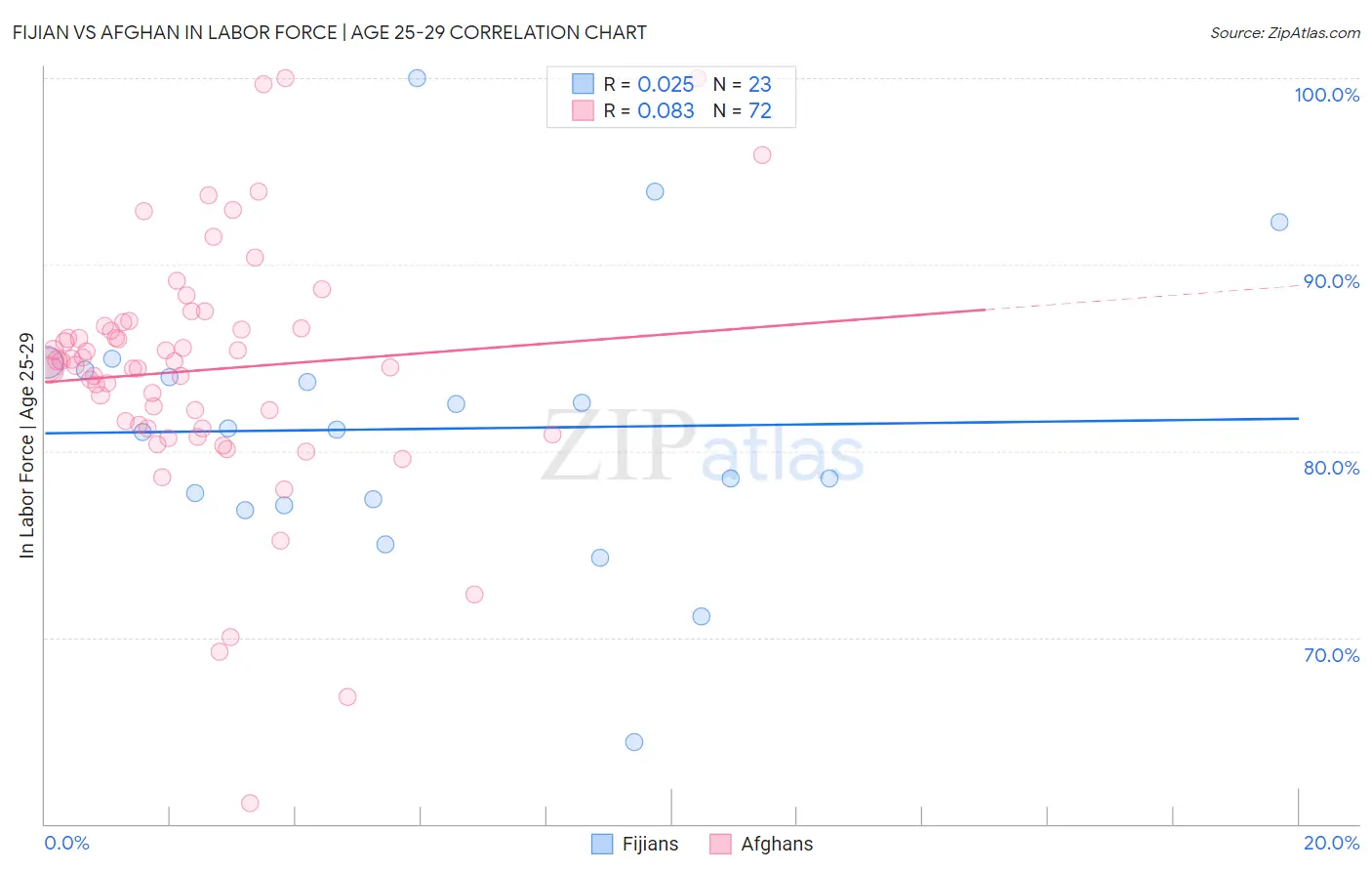 Fijian vs Afghan In Labor Force | Age 25-29