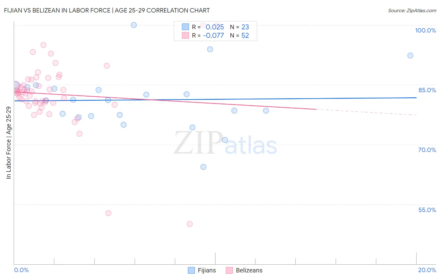 Fijian vs Belizean In Labor Force | Age 25-29