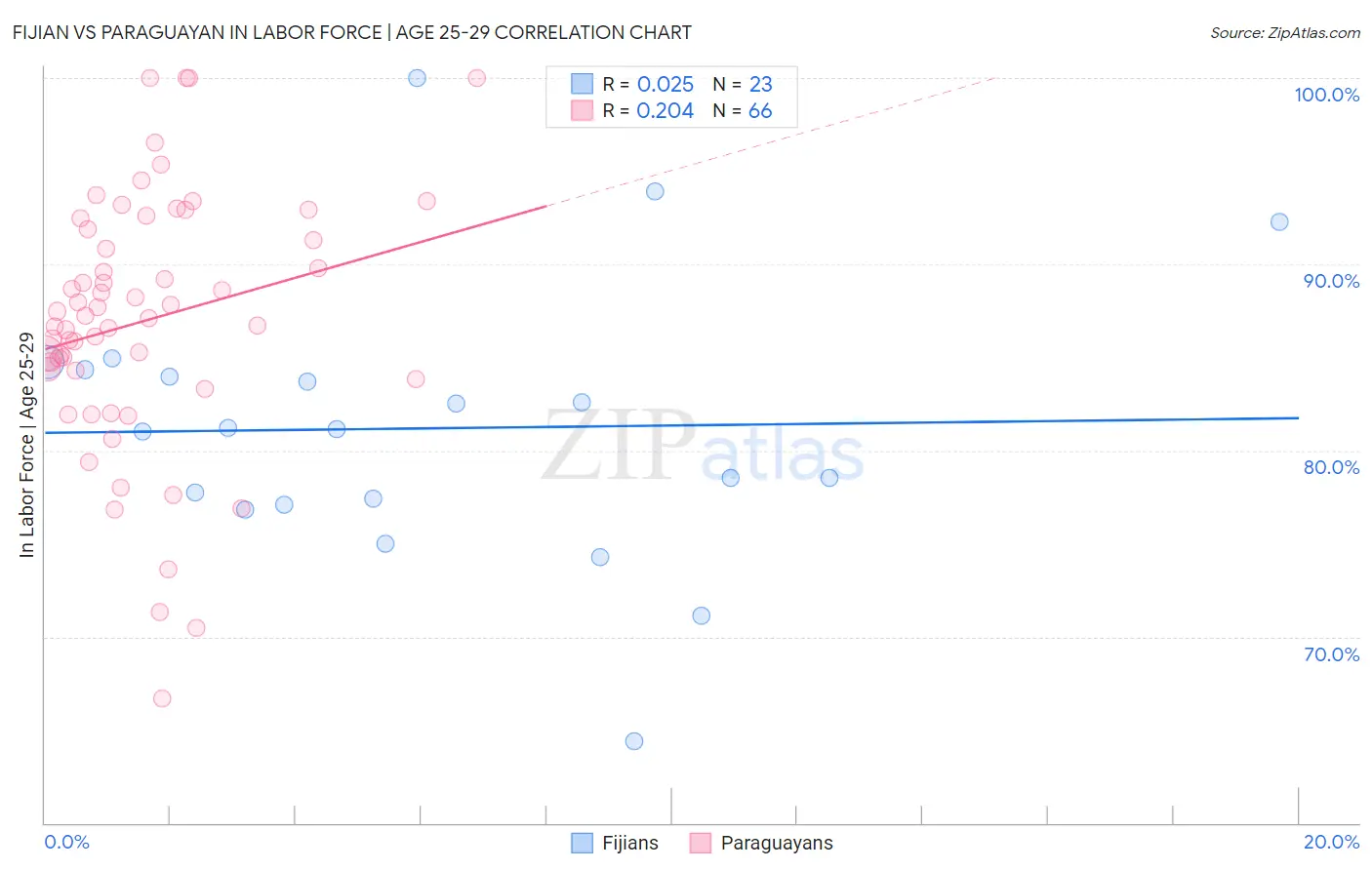 Fijian vs Paraguayan In Labor Force | Age 25-29