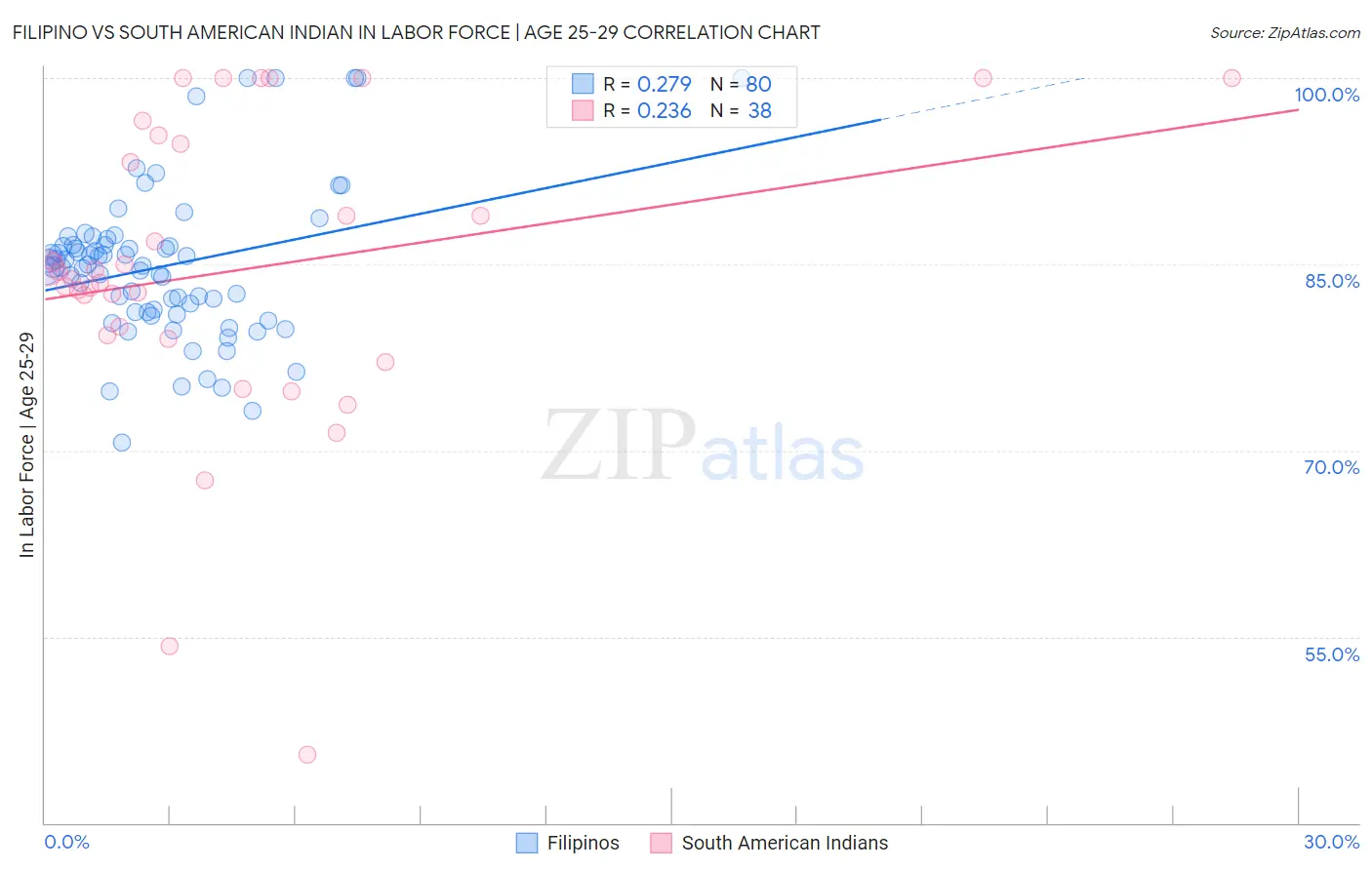 Filipino vs South American Indian In Labor Force | Age 25-29