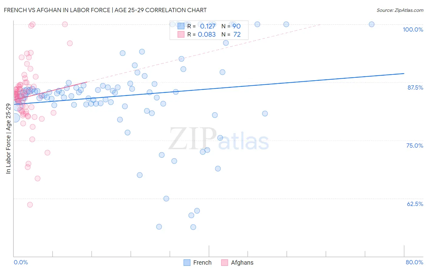 French vs Afghan In Labor Force | Age 25-29