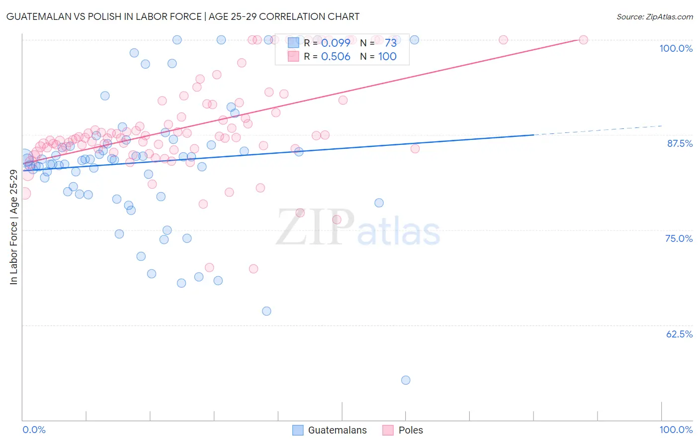 Guatemalan vs Polish In Labor Force | Age 25-29