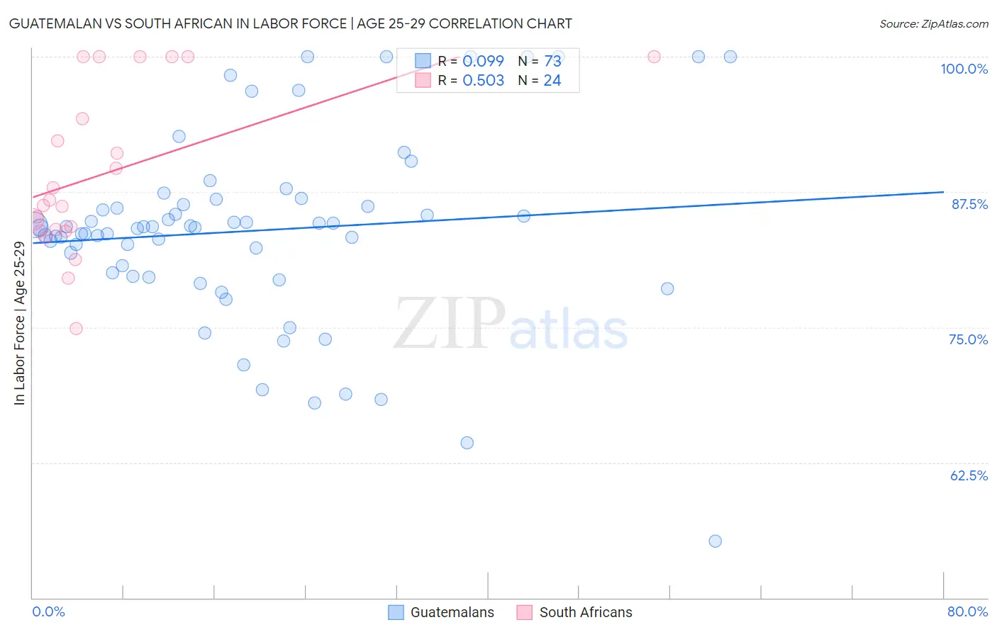 Guatemalan vs South African In Labor Force | Age 25-29