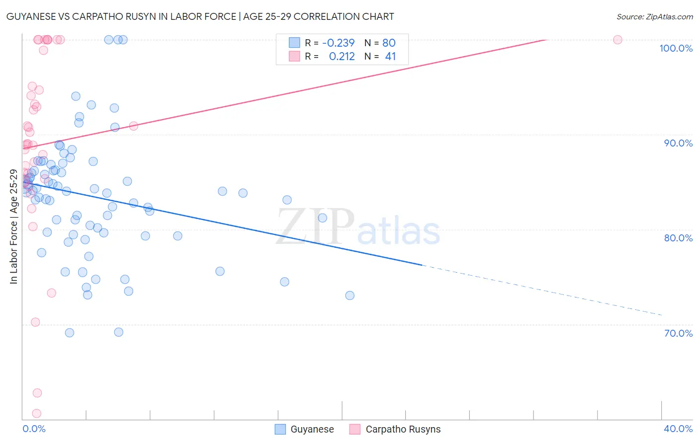 Guyanese vs Carpatho Rusyn In Labor Force | Age 25-29