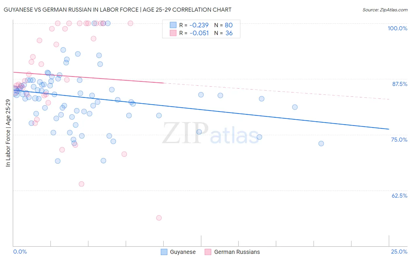 Guyanese vs German Russian In Labor Force | Age 25-29