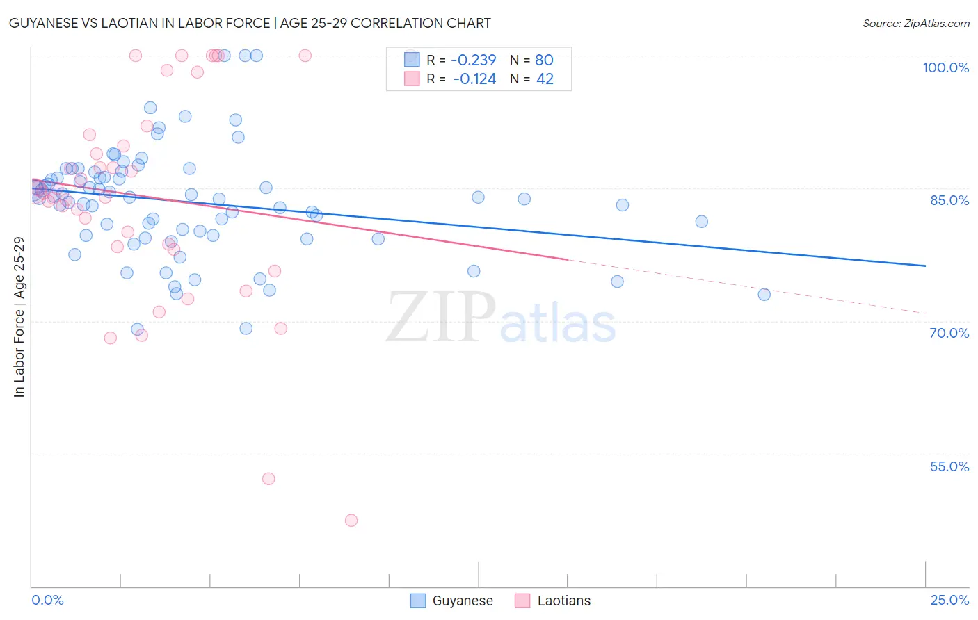 Guyanese vs Laotian In Labor Force | Age 25-29