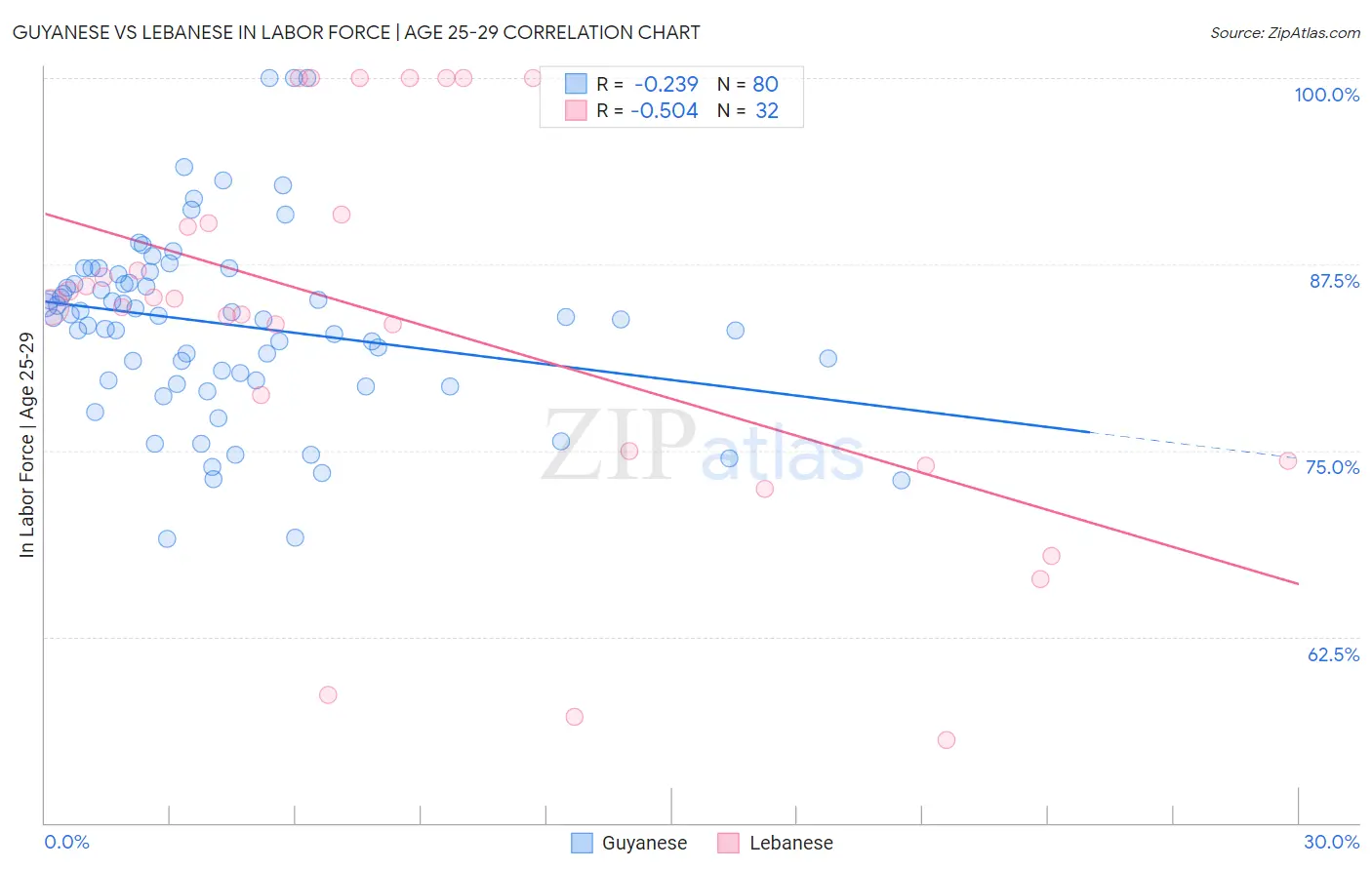 Guyanese vs Lebanese In Labor Force | Age 25-29