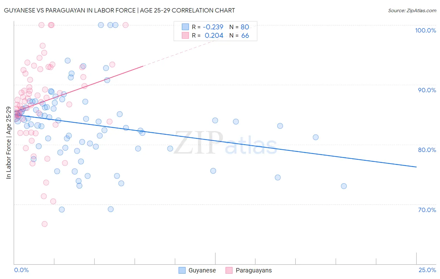 Guyanese vs Paraguayan In Labor Force | Age 25-29