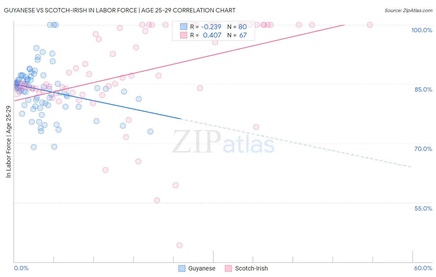 Guyanese vs Scotch-Irish In Labor Force | Age 25-29