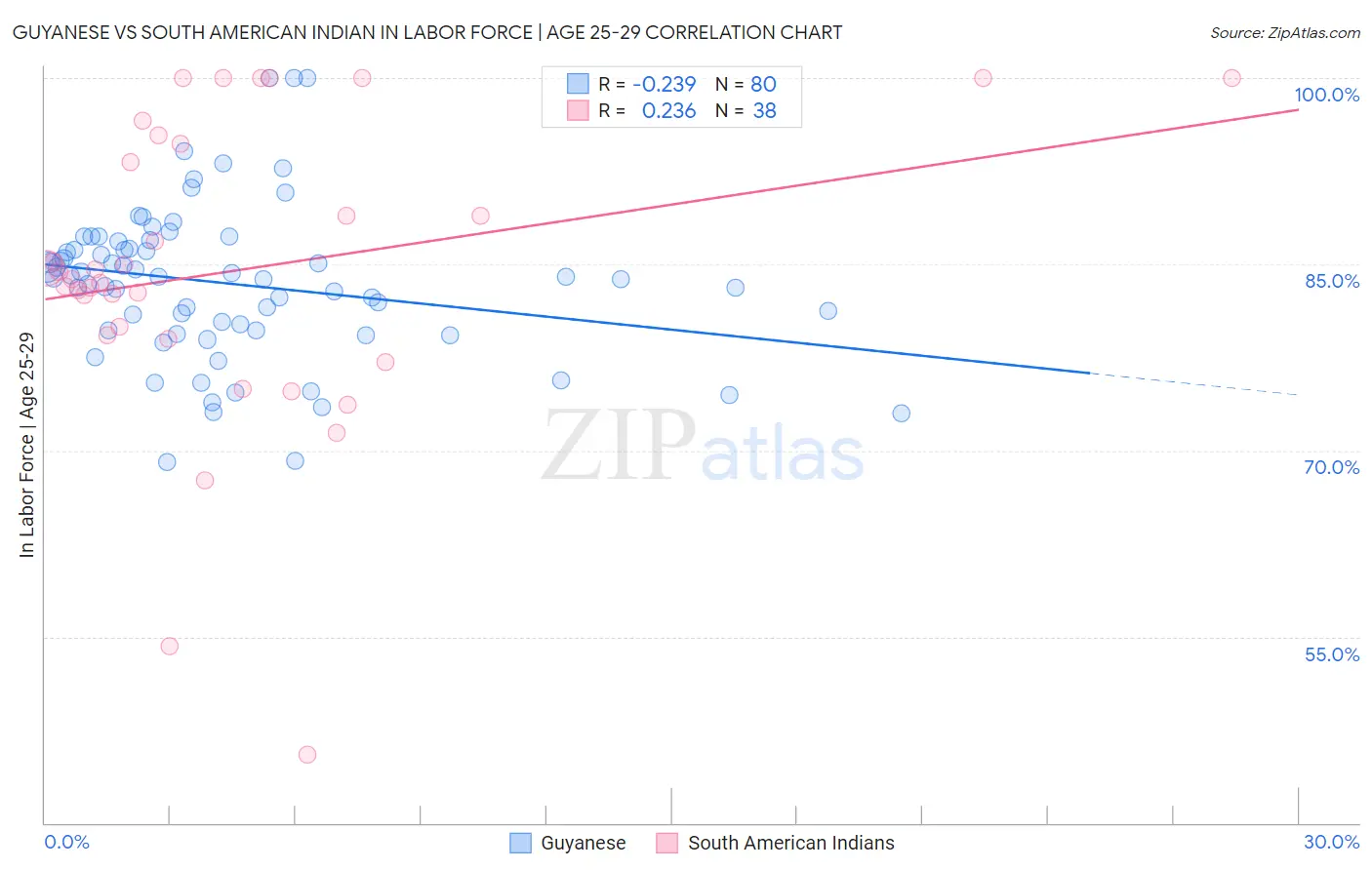 Guyanese vs South American Indian In Labor Force | Age 25-29