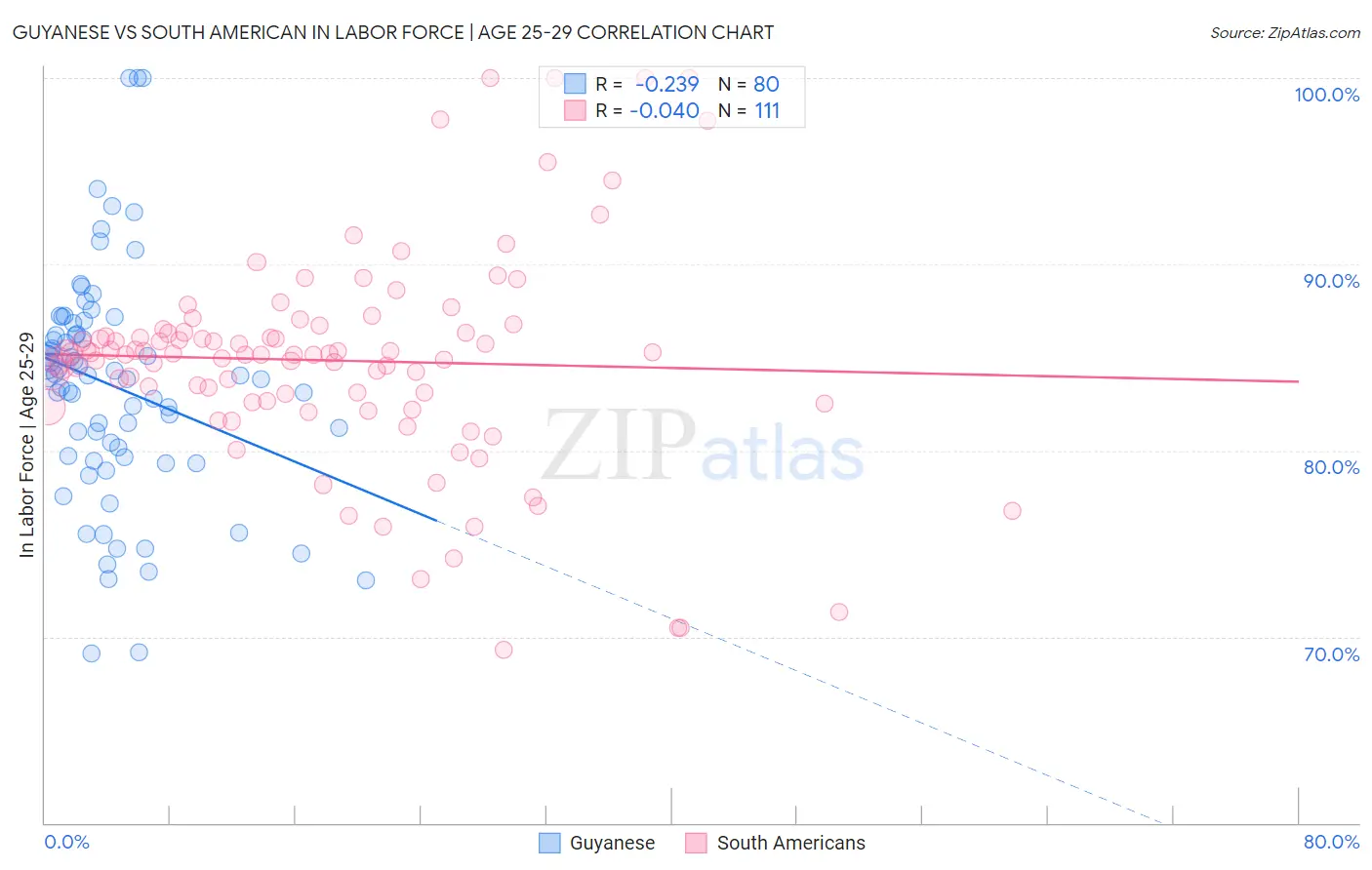 Guyanese vs South American In Labor Force | Age 25-29