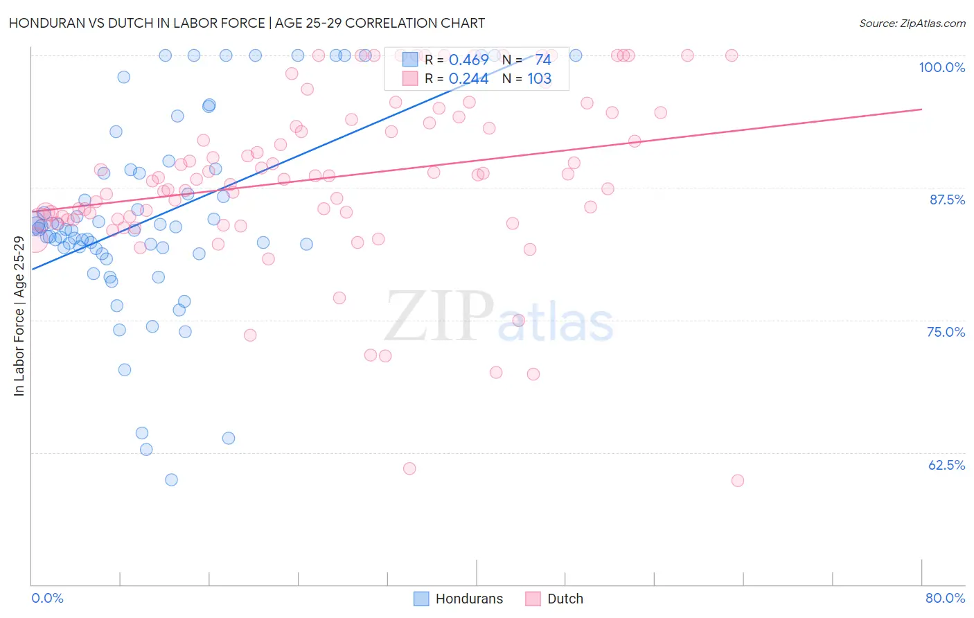 Honduran vs Dutch In Labor Force | Age 25-29