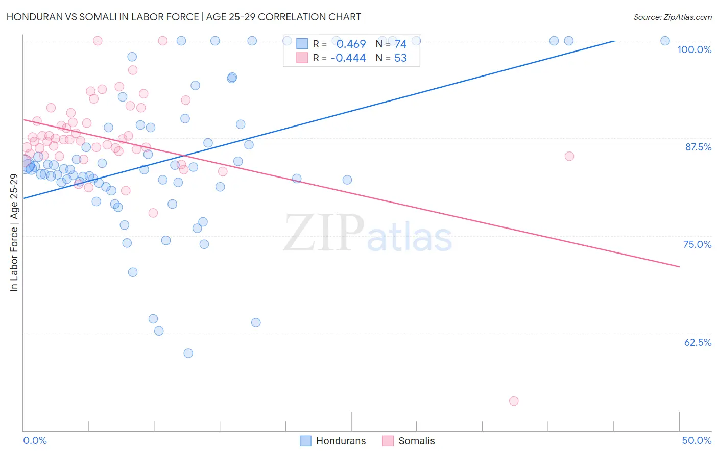 Honduran vs Somali In Labor Force | Age 25-29