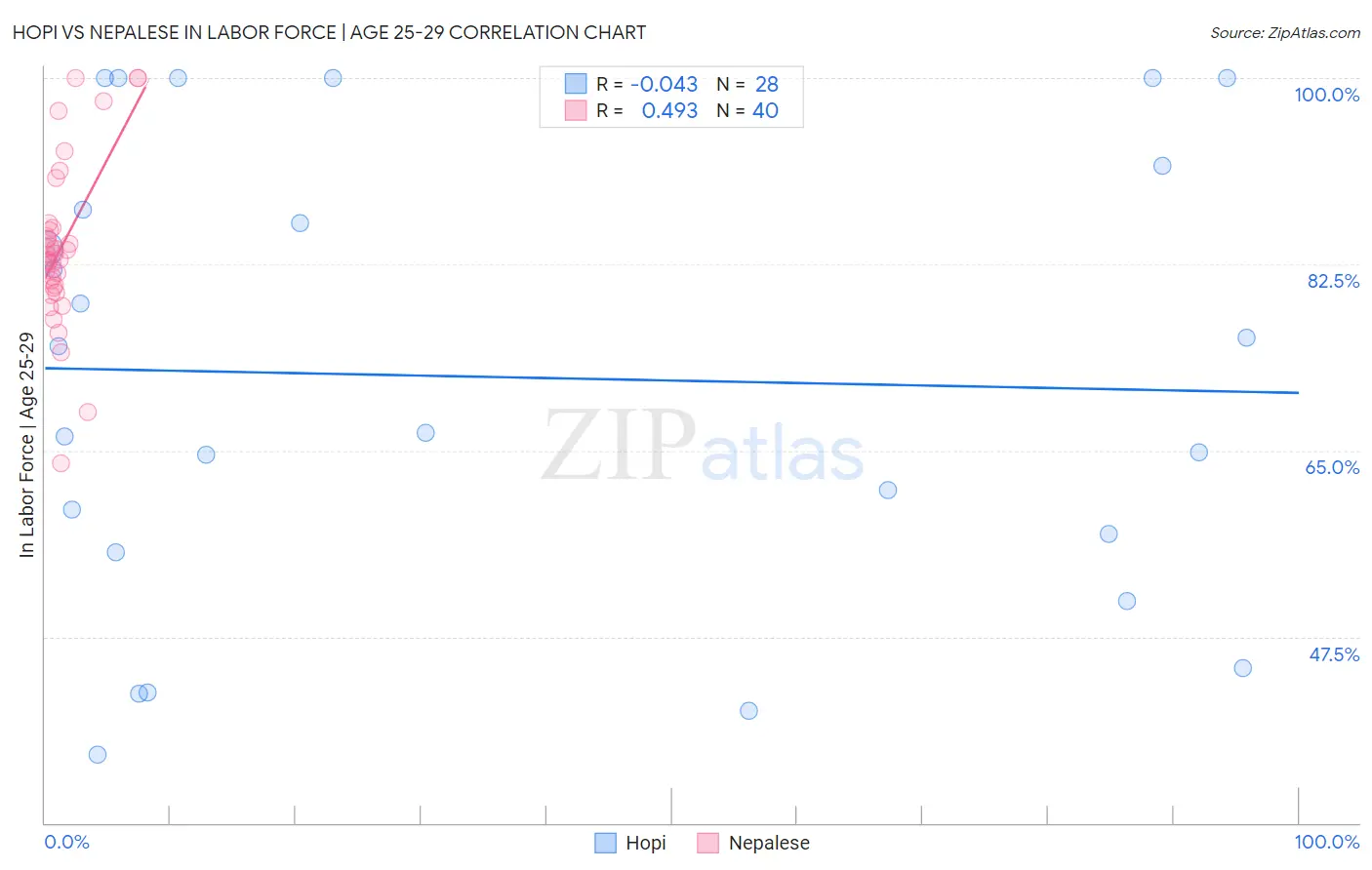 Hopi vs Nepalese In Labor Force | Age 25-29
