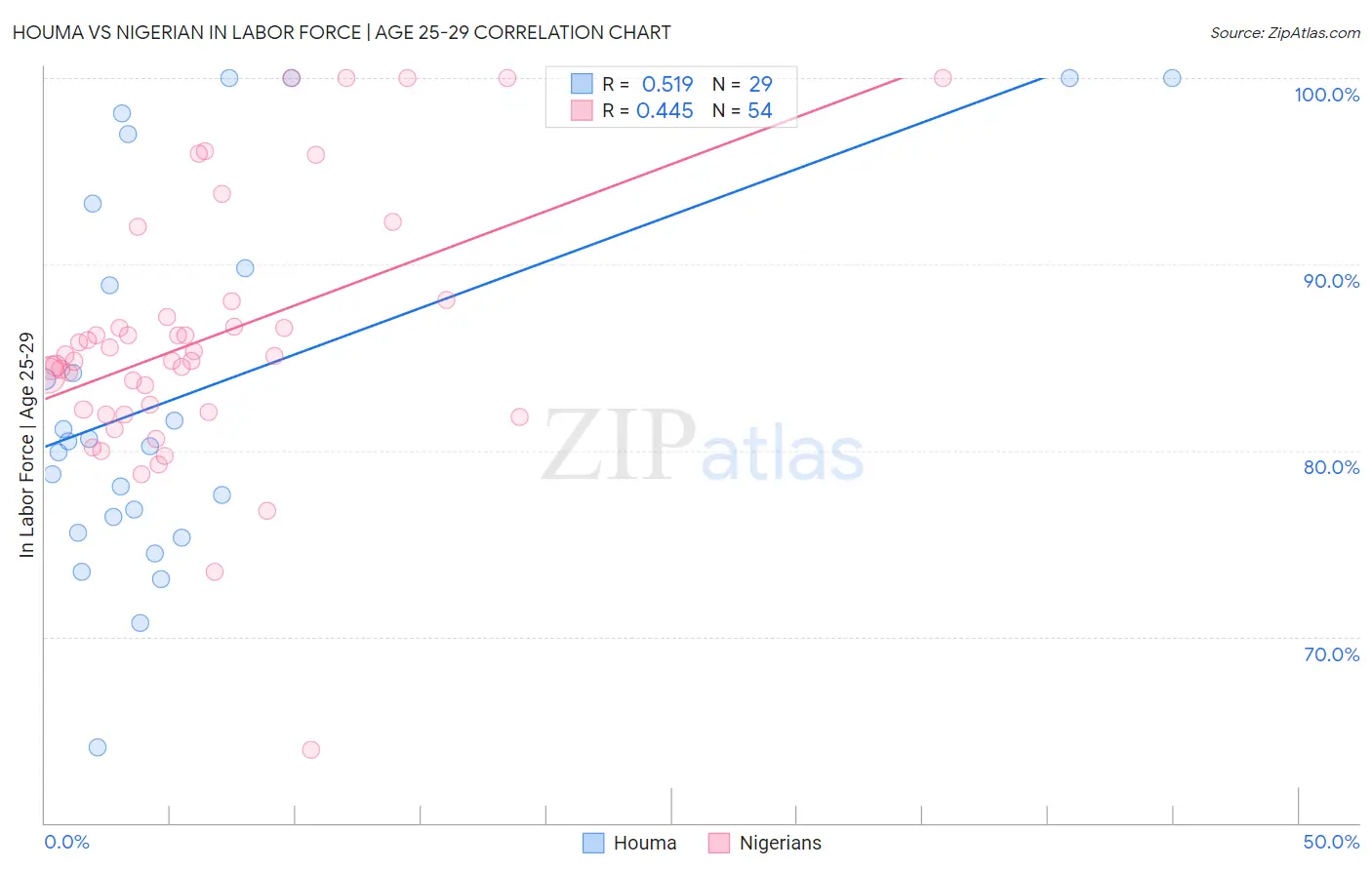 Houma vs Nigerian In Labor Force | Age 25-29