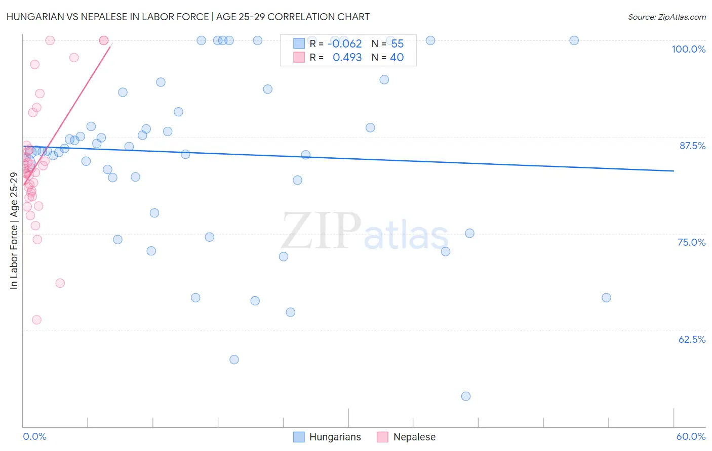 Hungarian vs Nepalese In Labor Force | Age 25-29
