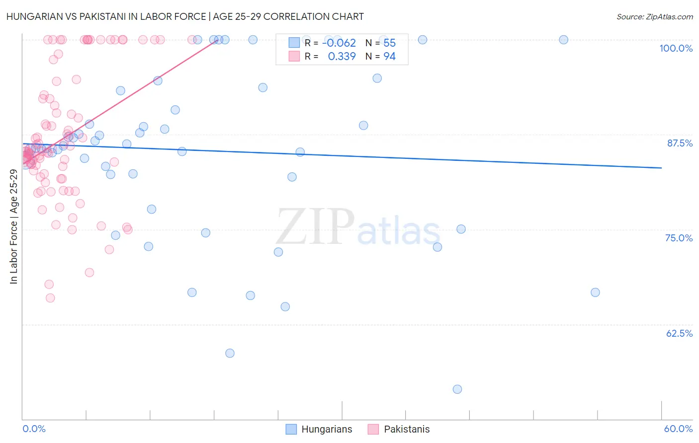 Hungarian vs Pakistani In Labor Force | Age 25-29