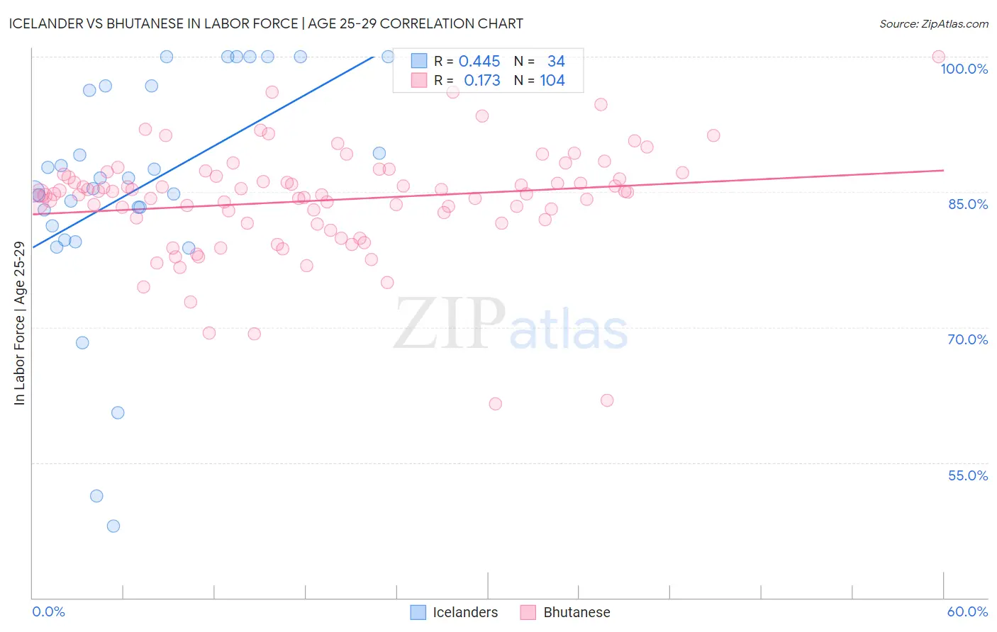 Icelander vs Bhutanese In Labor Force | Age 25-29