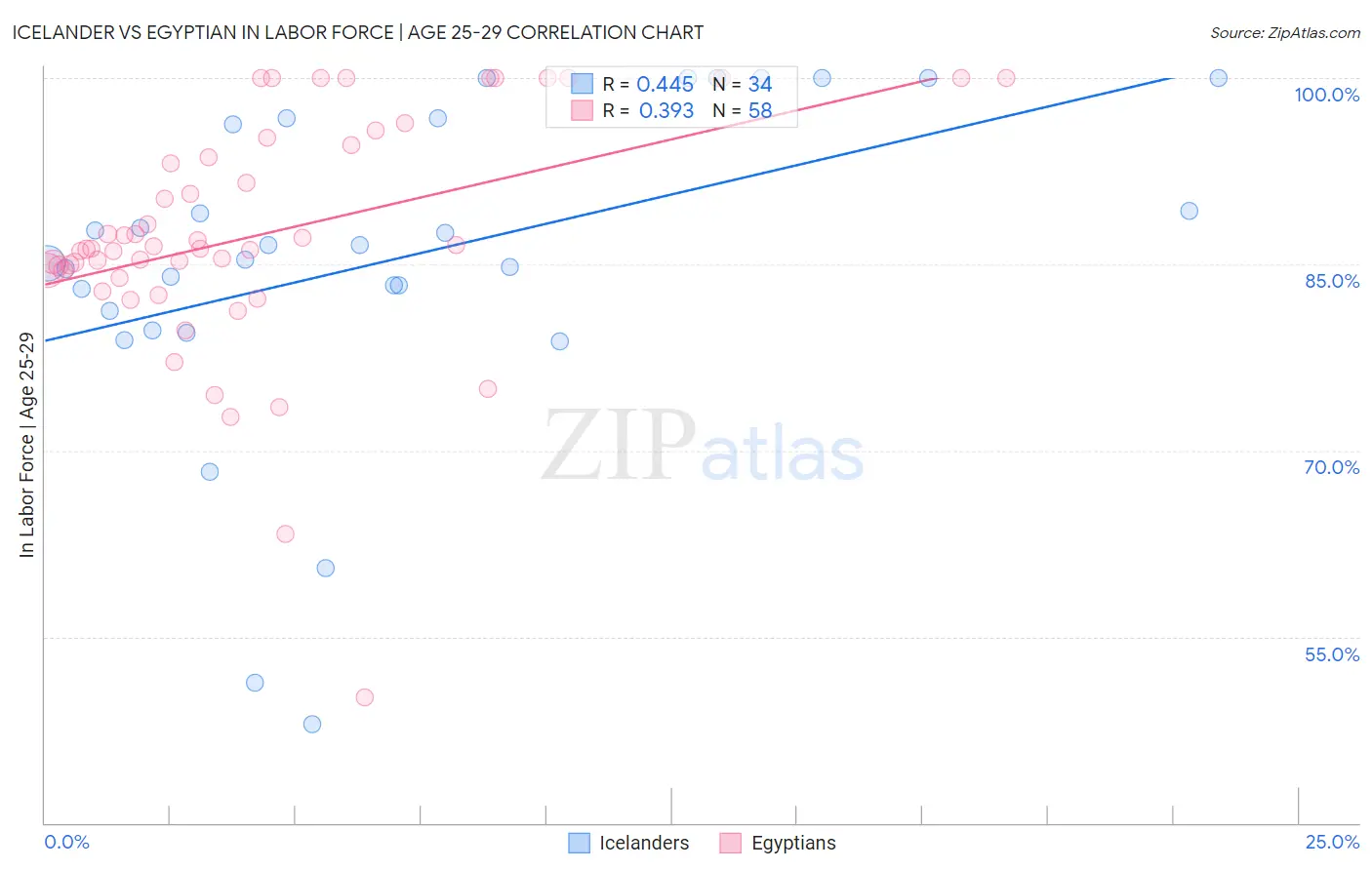 Icelander vs Egyptian In Labor Force | Age 25-29