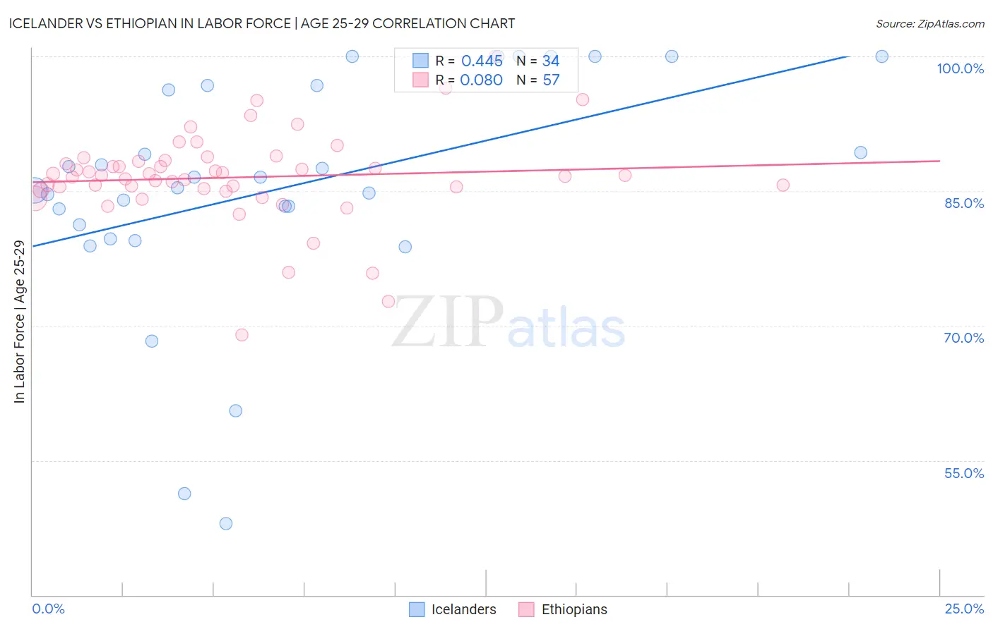 Icelander vs Ethiopian In Labor Force | Age 25-29