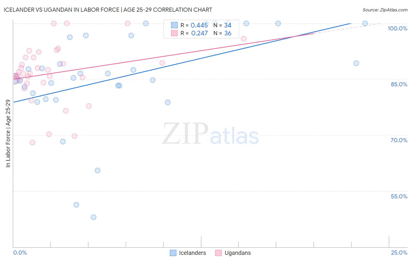 Icelander vs Ugandan In Labor Force | Age 25-29