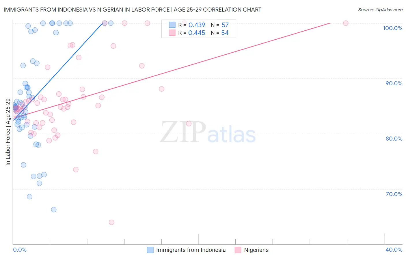 Immigrants from Indonesia vs Nigerian In Labor Force | Age 25-29