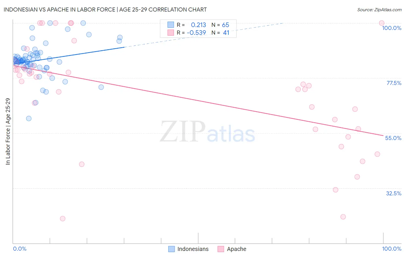 Indonesian vs Apache In Labor Force | Age 25-29