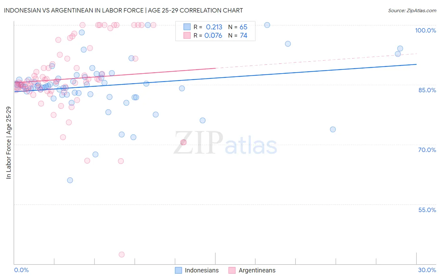 Indonesian vs Argentinean In Labor Force | Age 25-29