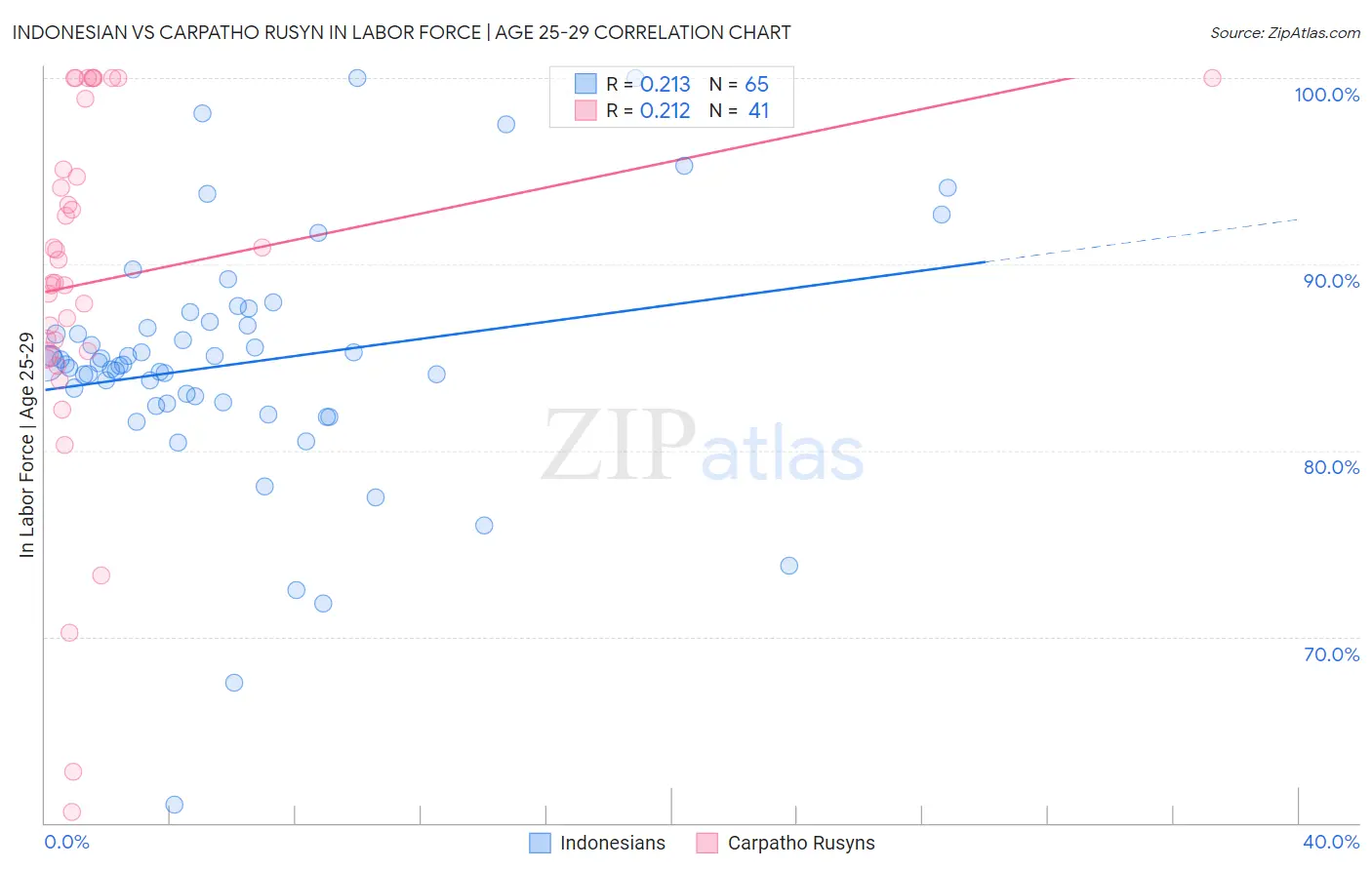 Indonesian vs Carpatho Rusyn In Labor Force | Age 25-29